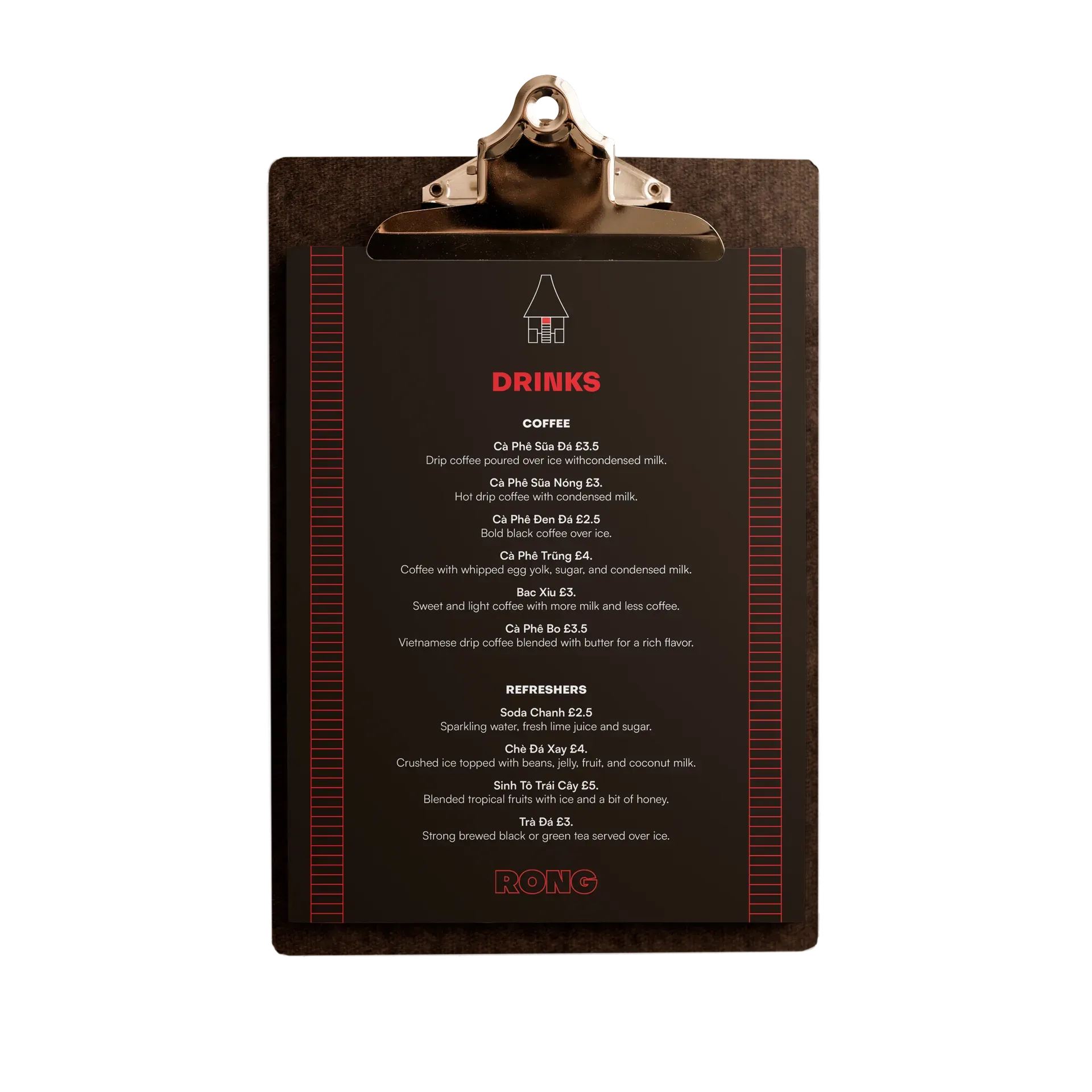RONG Menu Drinks